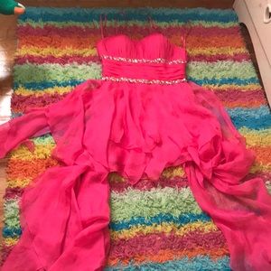 Hot pink prom dress